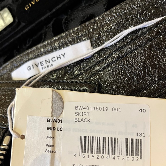 Givenchy NWT Shiny Black Leather Wild Lining Mini Skirt 8 Runway - Picture 7 of 8